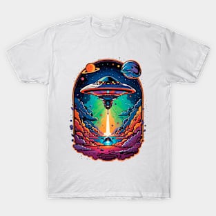 Alien Spaceship Going to Worlds T-Shirt